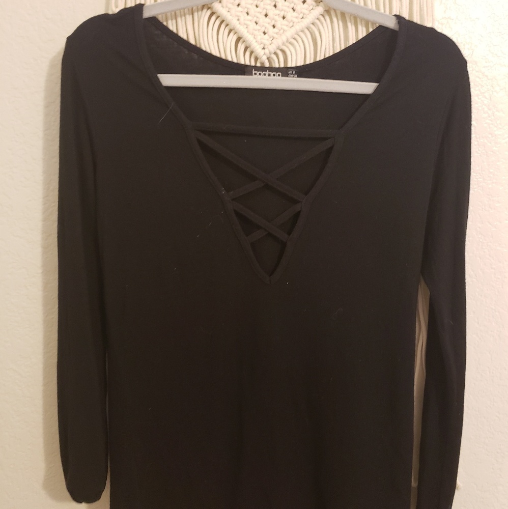 Lace up Black Top